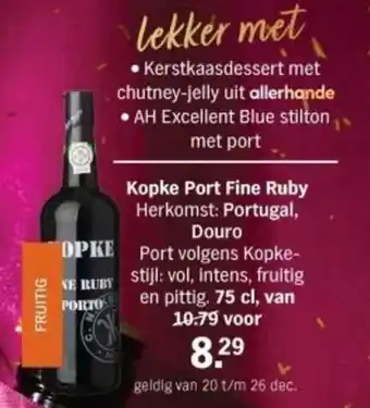 Albert Heijn Kopke Port Fine Ruby aanbieding