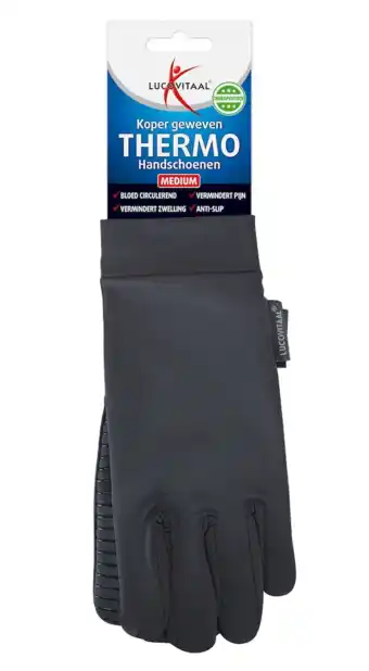 De Online Drogist Lucovitaal Koper Geweven Thermo Handschoenen aanbieding