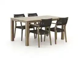 Kees Smit ROUGH-L Rope/ROUGH-S 160cm dining tuinset 5-delig stapelbaar aanbieding