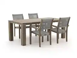 Kees Smit ROUGH-Batang Rope/ROUGH-X 200cm dining tuinset 5-delig stapelbaar aanbieding
