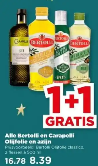 PLUS Alle Bertolli en Carapelli Olijfolie en Azijn aanbieding
