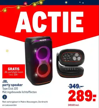 Makro JBL party speaker aanbieding