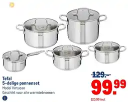 Makro Tefal 5-delige pannenset aanbieding