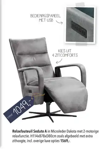 Pronto wonen Relaxfauteuil Seduto A aanbieding