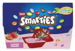 PLUS Nestlé Smarties yoghurt aardbei aanbieding
