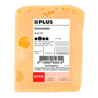 PLUS PLUS Franse emmentaler 45+ aanbieding