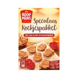 PLUS Koopmans Speculaas koekjespakket bakmix aanbieding