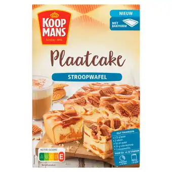 PLUS Koopmans Plaatcake stroopwafel bakmix aanbieding