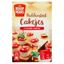 PLUS Koopmans Paddenstoel cakejes bakmix aanbieding