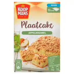 PLUS Koopmans Plaatcake appelkruimel bakmix aanbieding