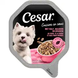 PLUS Cesar Cuisine Kalf & Kalkoen Hondenvoer aanbieding