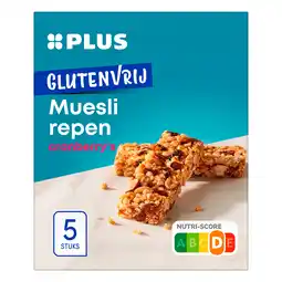 PLUS PLUS Glutenvrije Mueslirepen berry mix aanbieding