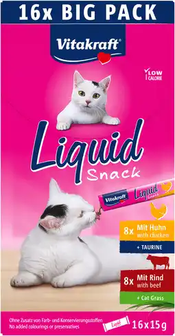 PLUS Vitakraft Liquid Snack BigPack Kip en Rund aanbieding