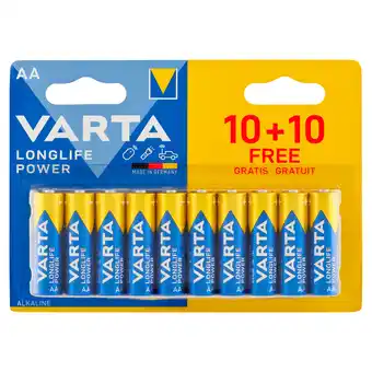 PLUS Varta Longlife AA batterijen 10+10 aanbieding