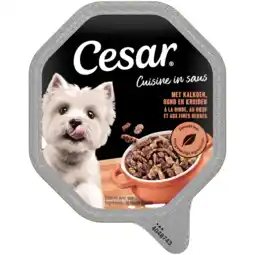 PLUS Cesar Cuisine Kalkoen & Rund Hondenvoer aanbieding