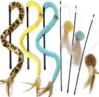 Amazon Kattenspeelgoed, veer binnen, spel voor kittens, 6-delig (geel) aanbieding