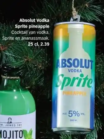 Albert Heijn Absolut Vodka Sprite pineapple aanbieding