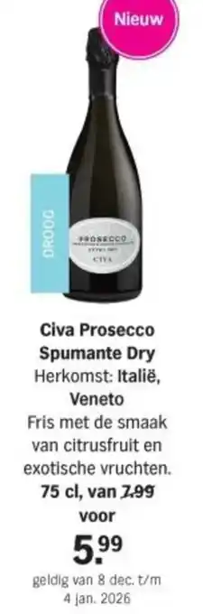 Albert Heijn Civa Prosecco Spumante Dry aanbieding
