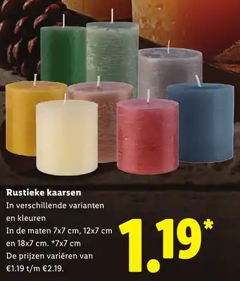 Lidl Rustieke kaarsen aanbieding