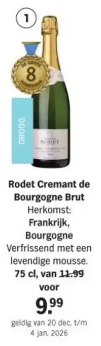 Albert Heijn Rodet Cremant de Bourgogne Brut aanbieding