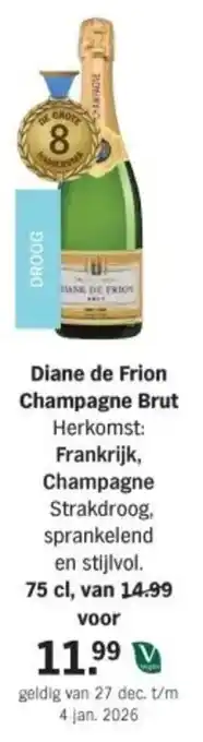 Albert Heijn Diane de Frion Champagne Brut aanbieding