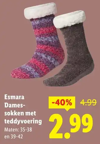 Lidl Esmara Dames Sokken met Teddyvoering aanbieding