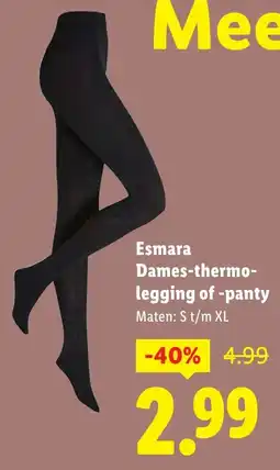 Lidl Esmara Dames thermo legging of panty aanbieding