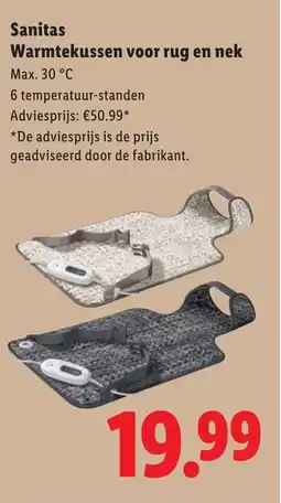 Lidl Sanitas Warmtekussen voor rug en nek aanbieding