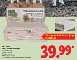Lidl TXL Comfort Texels wollen matrastopper aanbieding