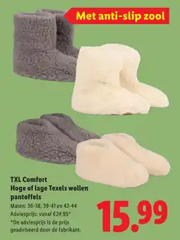 Lidl TXL Comfort Hoge of lage Texels wollen pantoffels aanbieding