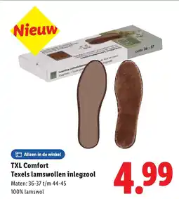Lidl TXL Comfort Texels lamswollen inlegzool aanbieding