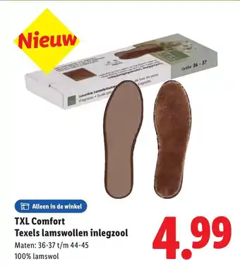 Lidl TXL Comfort Texels lamswollen inlegzool aanbieding