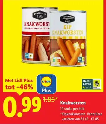 Lidl Knakworsten aanbieding