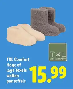 Lidl Txl comfort hoge of lage texels wollen pantoffels aanbieding