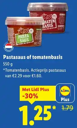 Lidl Pastasaus of Tomatenbasis aanbieding