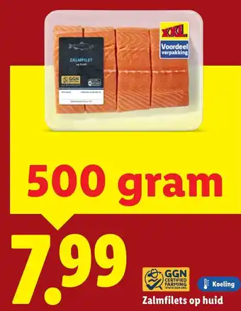 Lidl Zalmfilets op Huid aanbieding