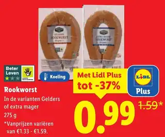 Lidl Rookworst aanbieding
