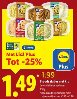 Lidl Broodsalades met kip aanbieding