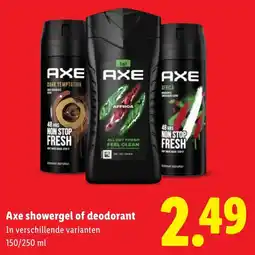 Lidl Axe Showergel of Deodorant aanbieding