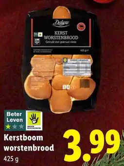 Lidl Kerstboom worstenbrood aanbieding