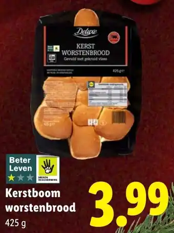 Lidl Kerstboom worstenbrood aanbieding