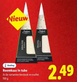 Lidl Roomkaas in tube aanbieding