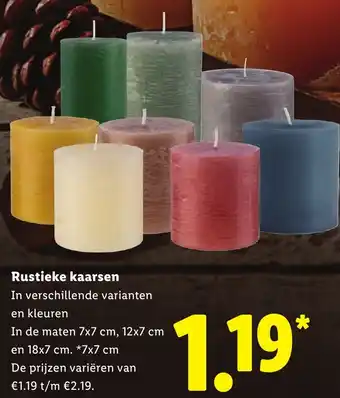Lidl Rustieke kaarsen aanbieding