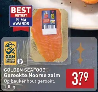 ALDI Golden seafood Gerookte Noorse zalm aanbieding