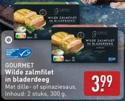 ALDI Gourmet Wilde zalmfilet in bladerdeeg aanbieding