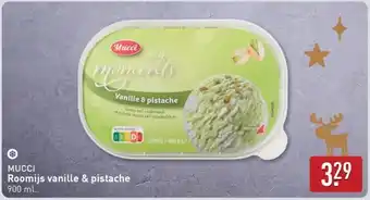 ALDI Mucci Roomijs vanille & pistache aanbieding