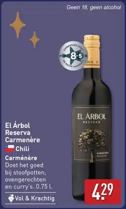 ALDI El Árbol Reserva Carmenère aanbieding