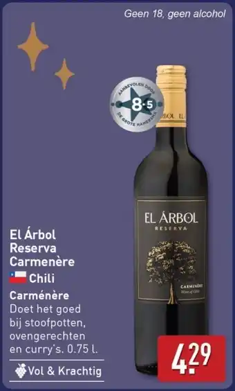 ALDI El Árbol Reserva Carmenère aanbieding