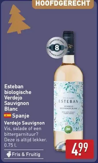 ALDI Esteban biologische Verdejo Sauvignon Blanc aanbieding