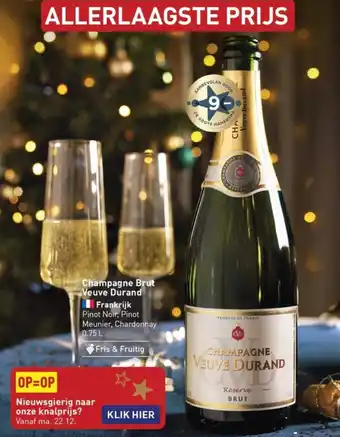 ALDI Champagne Brut Veuve Durand aanbieding